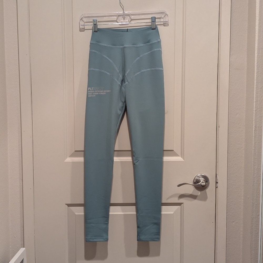 PLT Sport Light Blue Steel Active Gym Leggings Size 0
